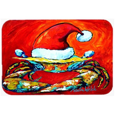 Carolines Treasures Carolines Treasures MW1169LCB Crab in Santa Hat Santa Claws Glass Cutting Board Large Size MW1169LCB